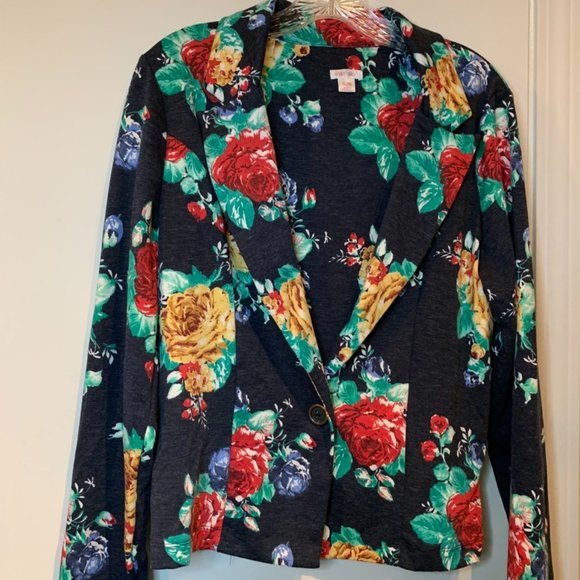 NWT *Navy Floral Print Xhilaration Jacket Blazer* - Picture 1 of 2
